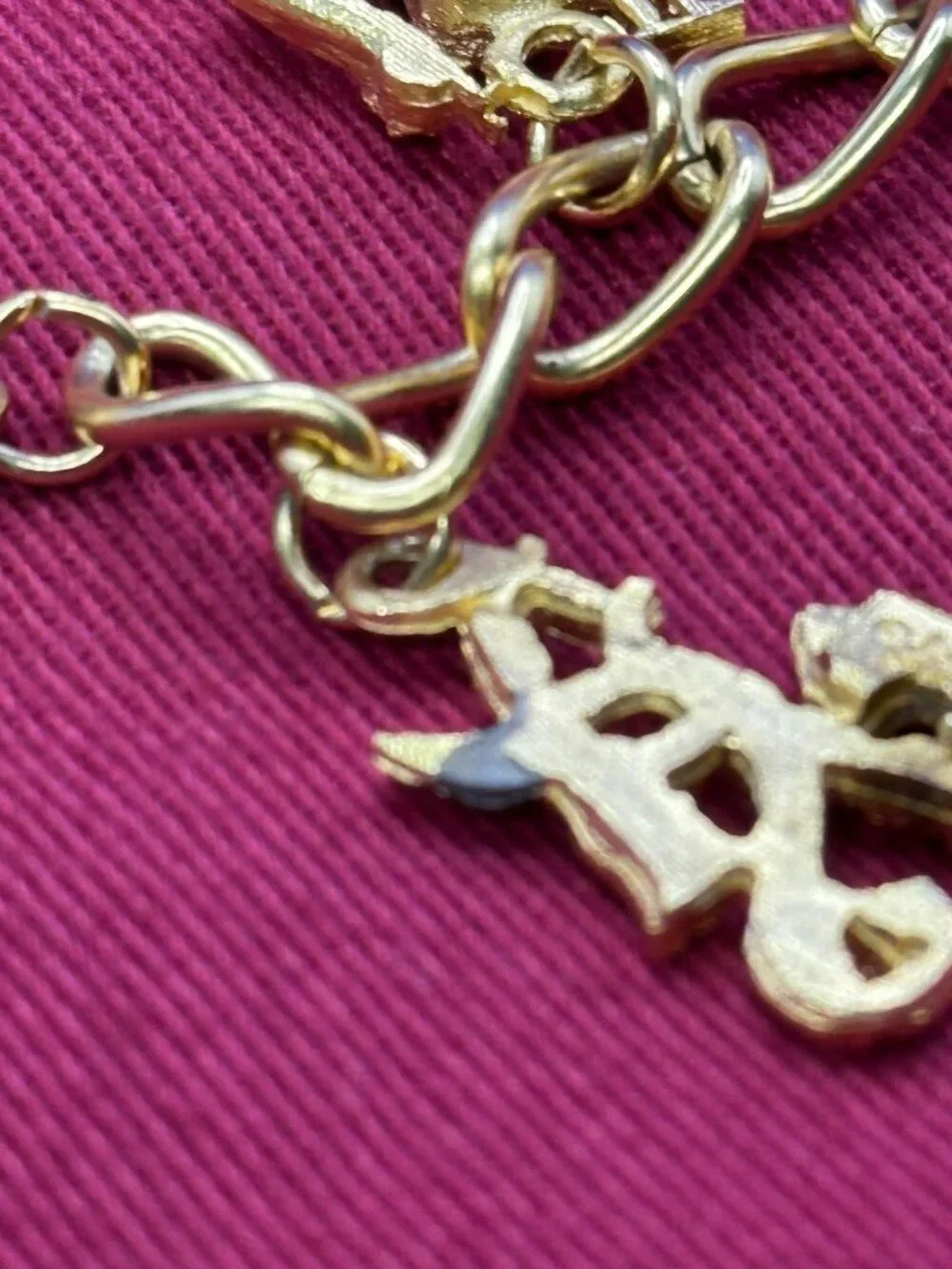 VTG Ultra Craft Gold-Plated Ten Commandment Figure Charm Bracelet